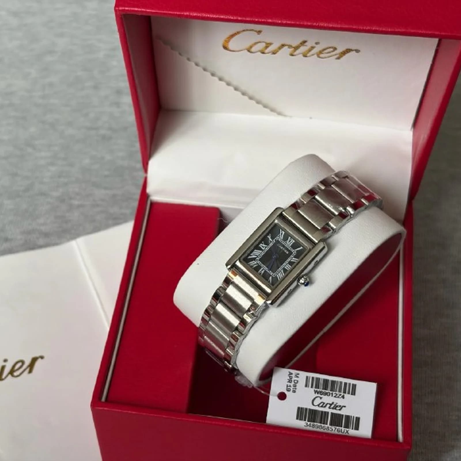 Cartier Tank Stainless Steel Small Black
