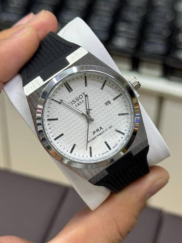 Tissot PRX Powermatic 80 на каучуковом спортивном ремешке
